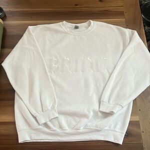 Bride embroidered white sweatshirt
